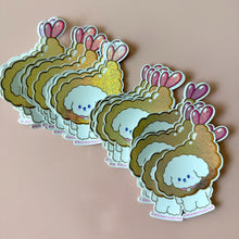 Load image into Gallery viewer, Set of cartoon dog stickers with gold and pink accents shrimp tempurabackground