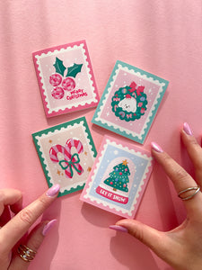 Christmas Stamps Mini Card - Set of 4