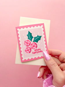 Christmas Stamps Mini Card - Set of 4