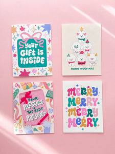 Colorful Merry Lettering Greeting Card