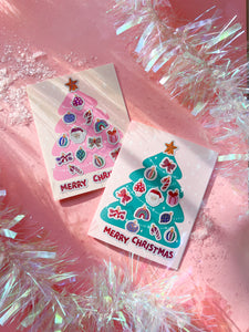 DIY Christmas Card with Sticker Sheet (set of 2)