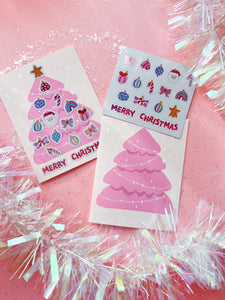 DIY Christmas Card with Sticker Sheet (set of 2)