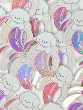 Load image into Gallery viewer, Sticker design with cartoon poodles and colorful eggs on a white background