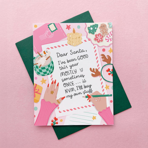 Naughty Letter to Santa Greeting Card