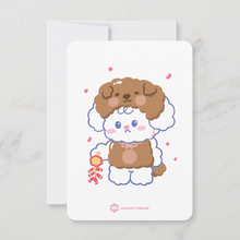Load image into Gallery viewer, Card with a cute cartoon dog illustration on a white background Lunar New Year Zodiac 