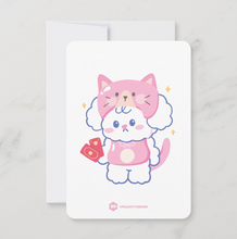 Load image into Gallery viewer, Card with a cute cartoon cat design on a white background Lunar New Year Zodiac 
