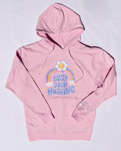Busy Doin Nothing Hoodie - PINK