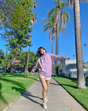 Load image into Gallery viewer, pastel lilac soft light weight mood hoodie all the feels for summer spring