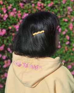 Spring soft  lightweight hoodie pastel yellow embrace your feelings