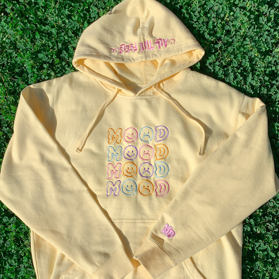 Spring soft  lightweight hoodie pastel yellow embrace your feelings