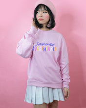 Load image into Gallery viewer, pastel professional overthinker pink comfy with colorful embroidery sweatshirt for you suitable for all occasions 