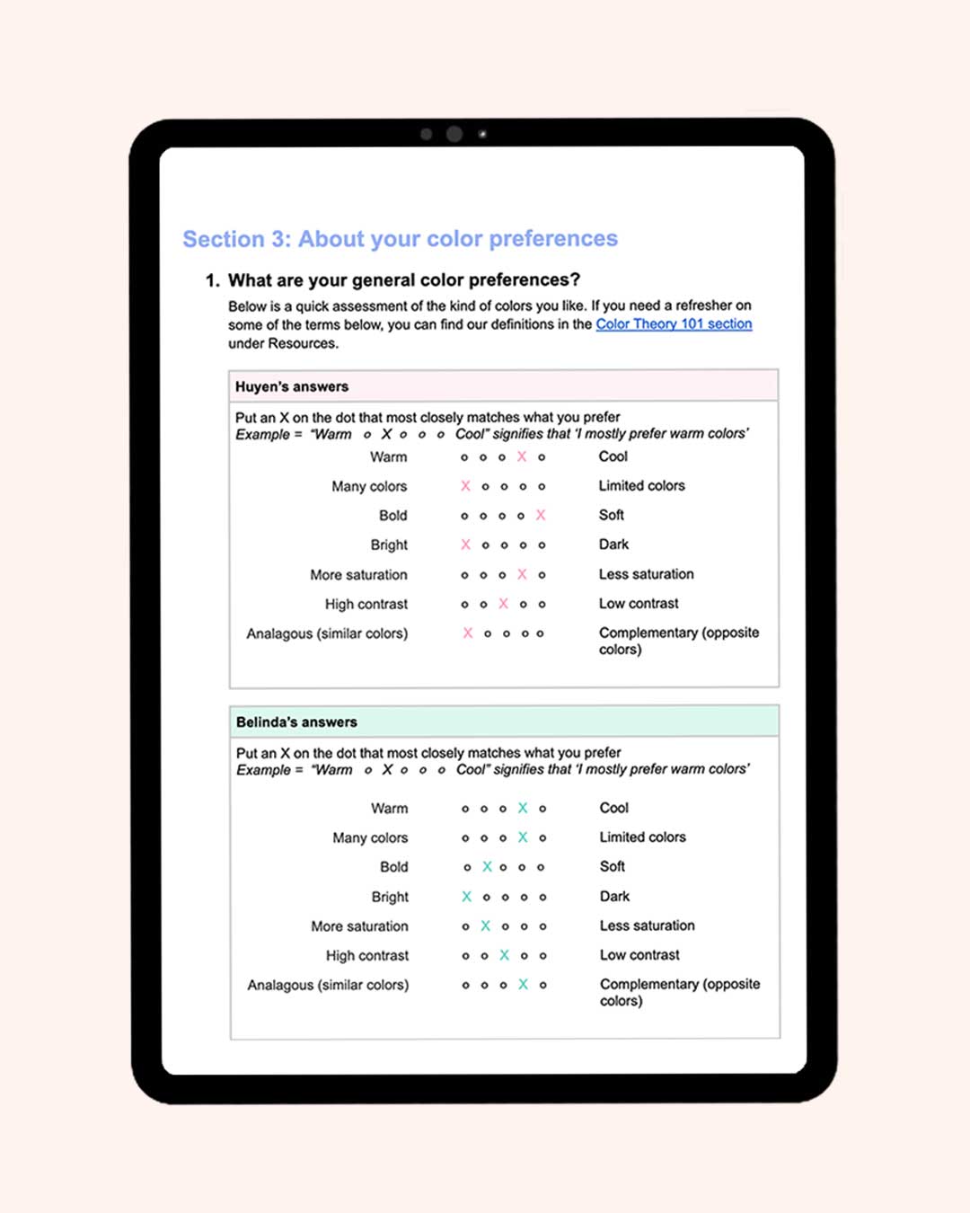 Personal Palette for Creatives - Digital Workbook (Limited Released)