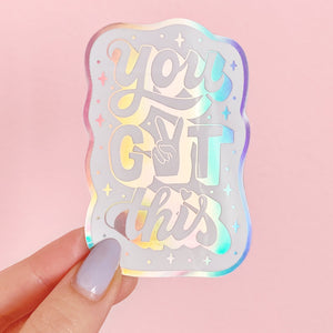 glossy holographic motivational sticker